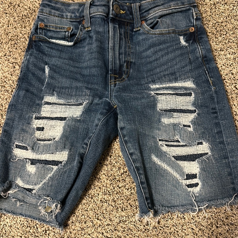 Distressed Denim Shorts